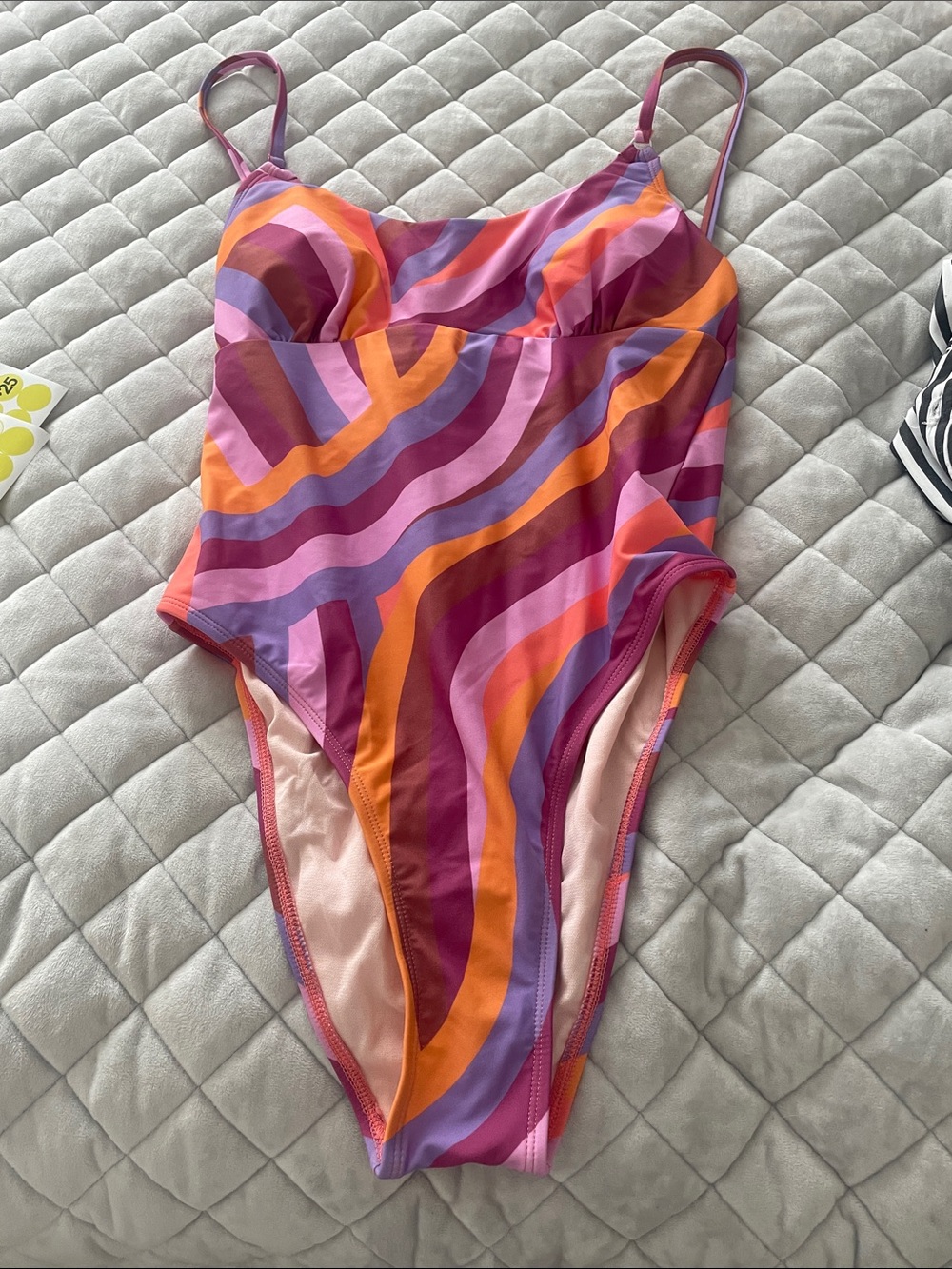 Cupshe Pink, Orange & Purple Swirl Kids One-Piece Swimsuit